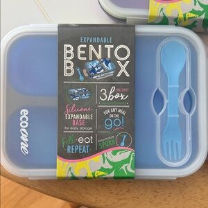 Ecoone Blue Expandable Bento Box with Spork